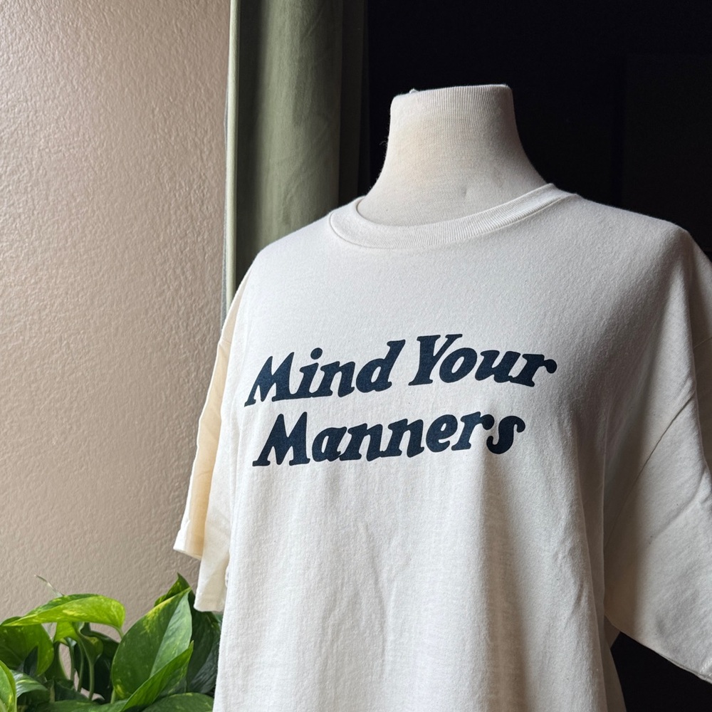 SAMPLE: Parker Goods Mind Your Manners Minimalist Screen Printed Tee